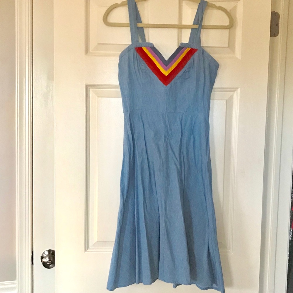 ModCloth Chambray Rainbow Dress 🌈
